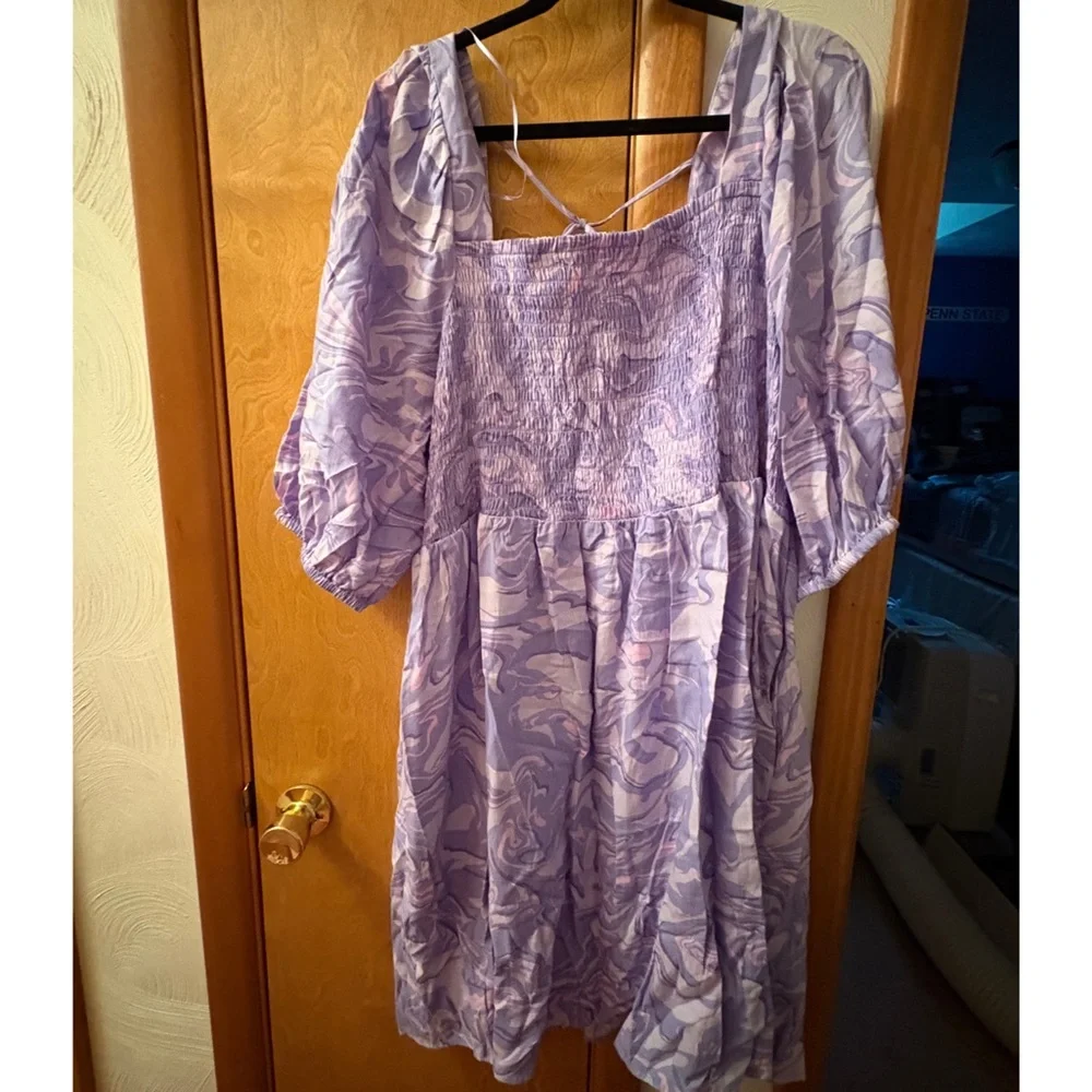 Ava & Viv Pink and Purple Marble Dress - Picture 2 of 2